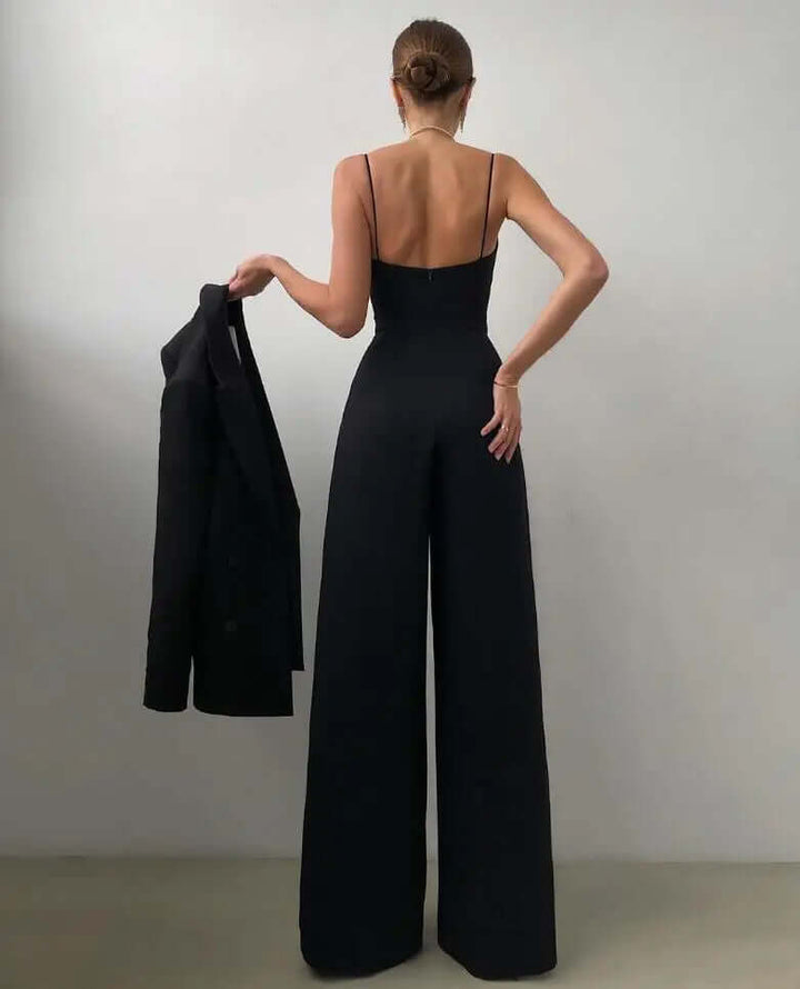 Women's Elegant Sleeveless Wide-Leg Jumpsuit