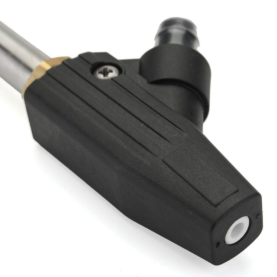 DIY high pressure sandblasting kit removing rust and paint with water stream; includes wands, hose, nozzle, goggles.