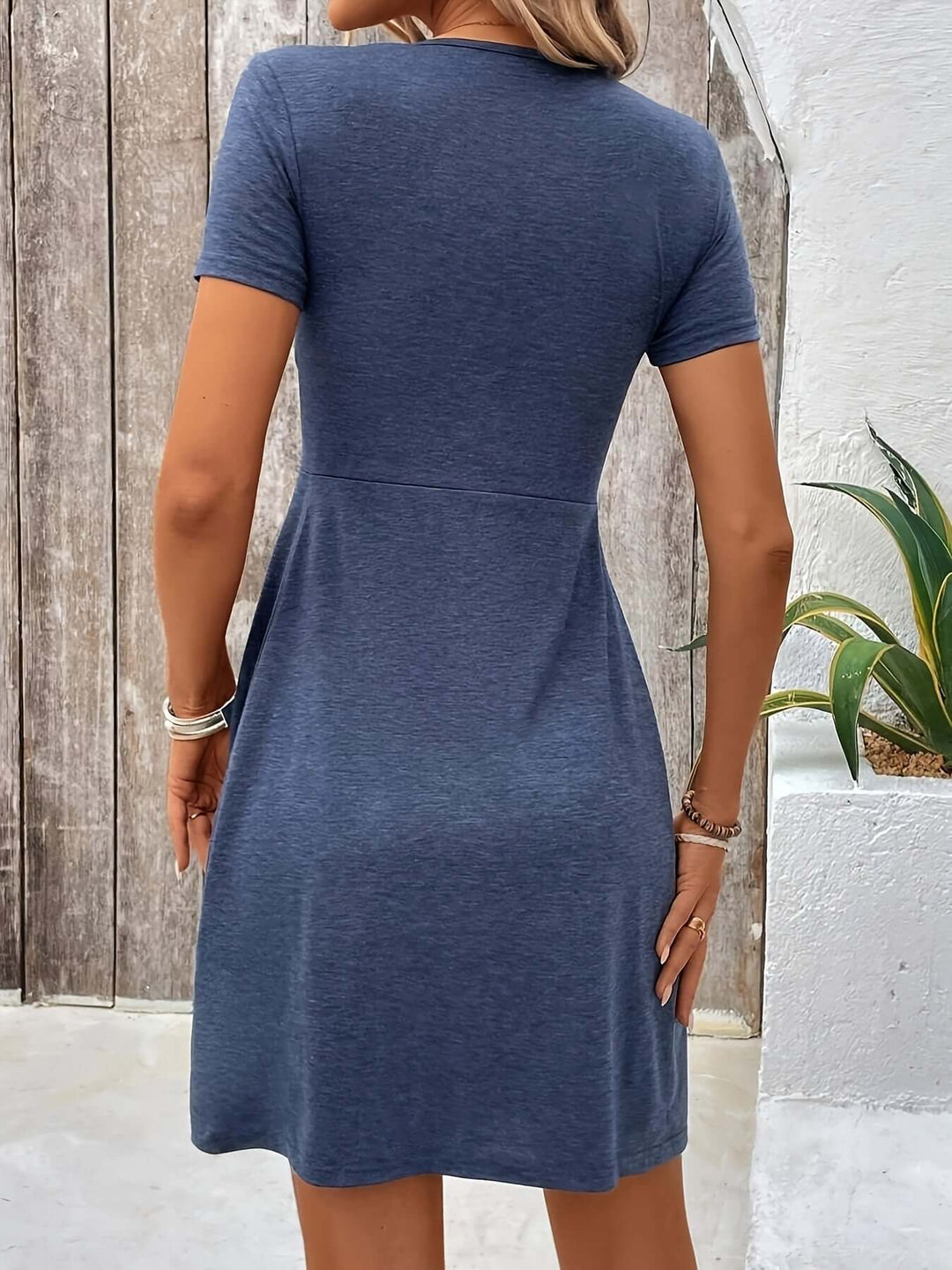 Elegant Twisted-Front A-Line Dress