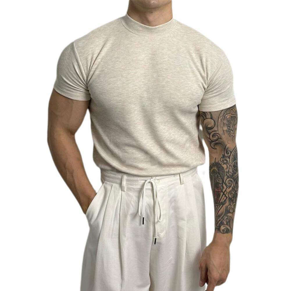 Men's Short Sleeve Ribbed Knit Top
