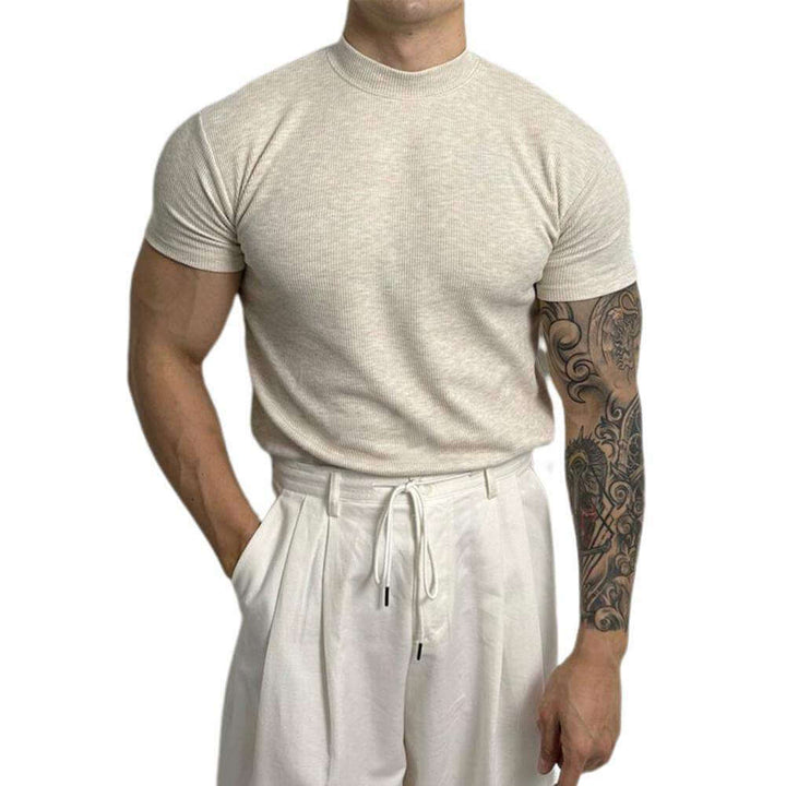 Men's Short Sleeve Ribbed Knit Top