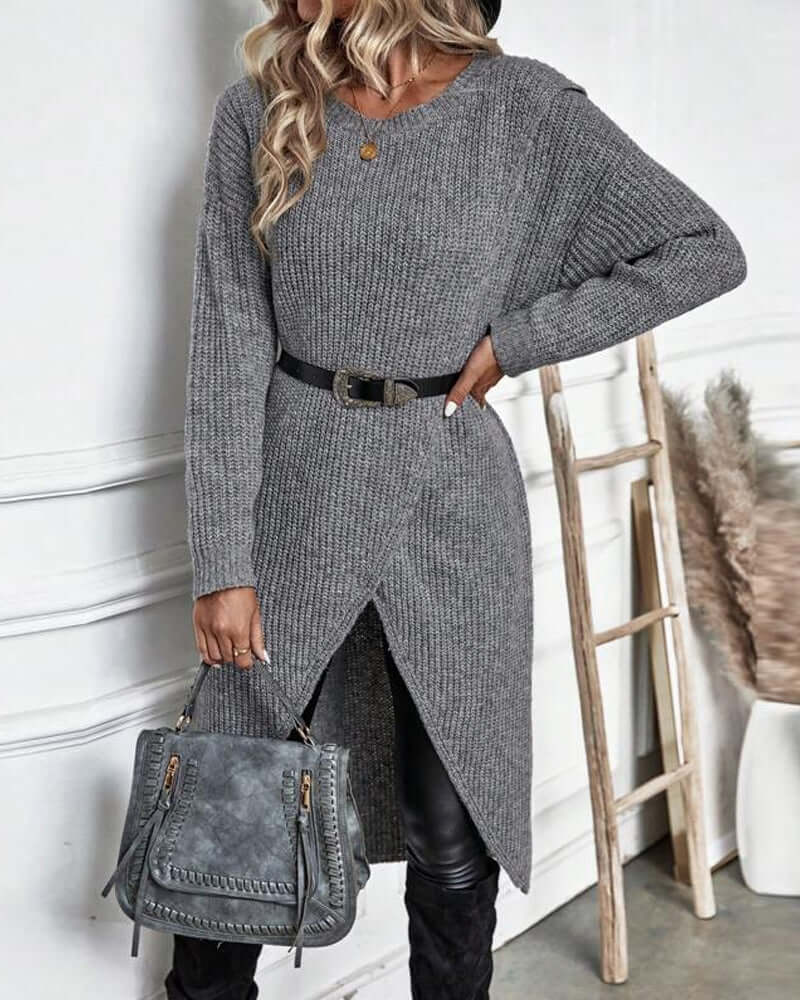 Women's Solid Midi Dress: Everyday Elegance