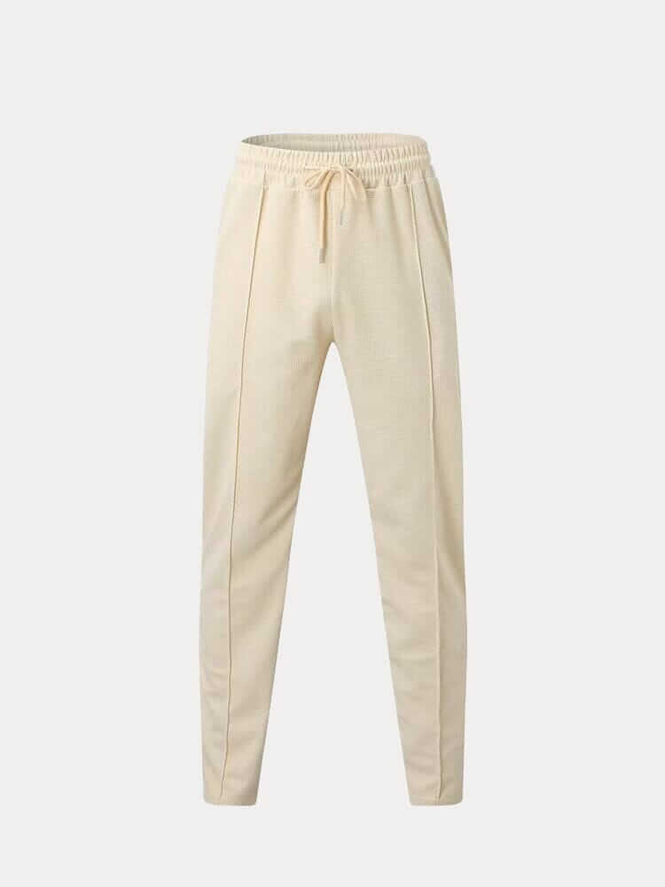 Men's Sporty Waffle Two-Piece Set: Relaxed Fit, Soft Cotton Blend