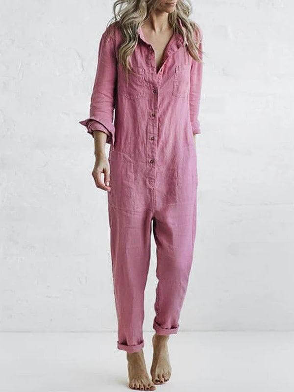 Women's Versatile Button-Up Jumpsuit
