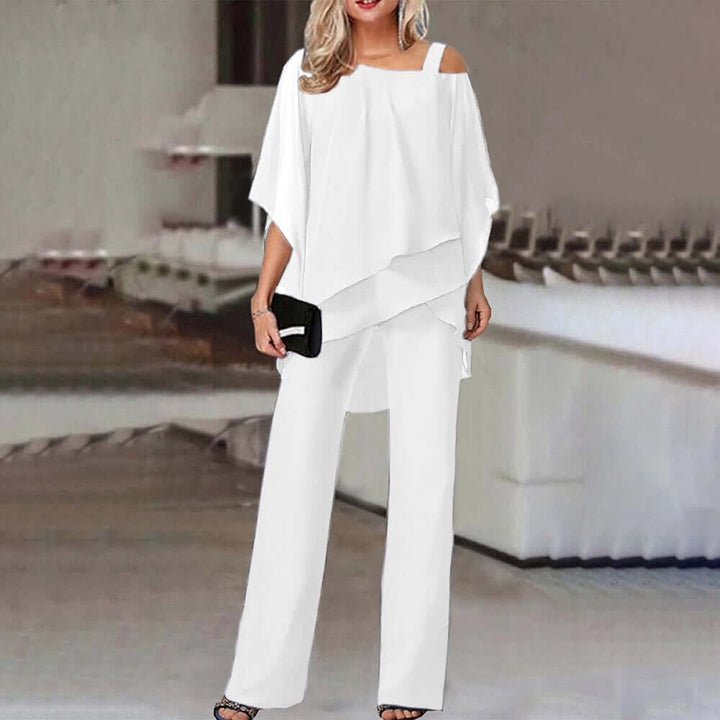 Elegant Cold Shoulder Jumpsuit: Flowy & Stylish Women's Jumpsuit