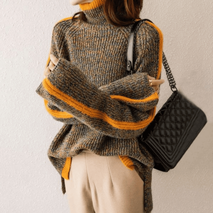 Women's Oversized Knit Turtleneck Sweater