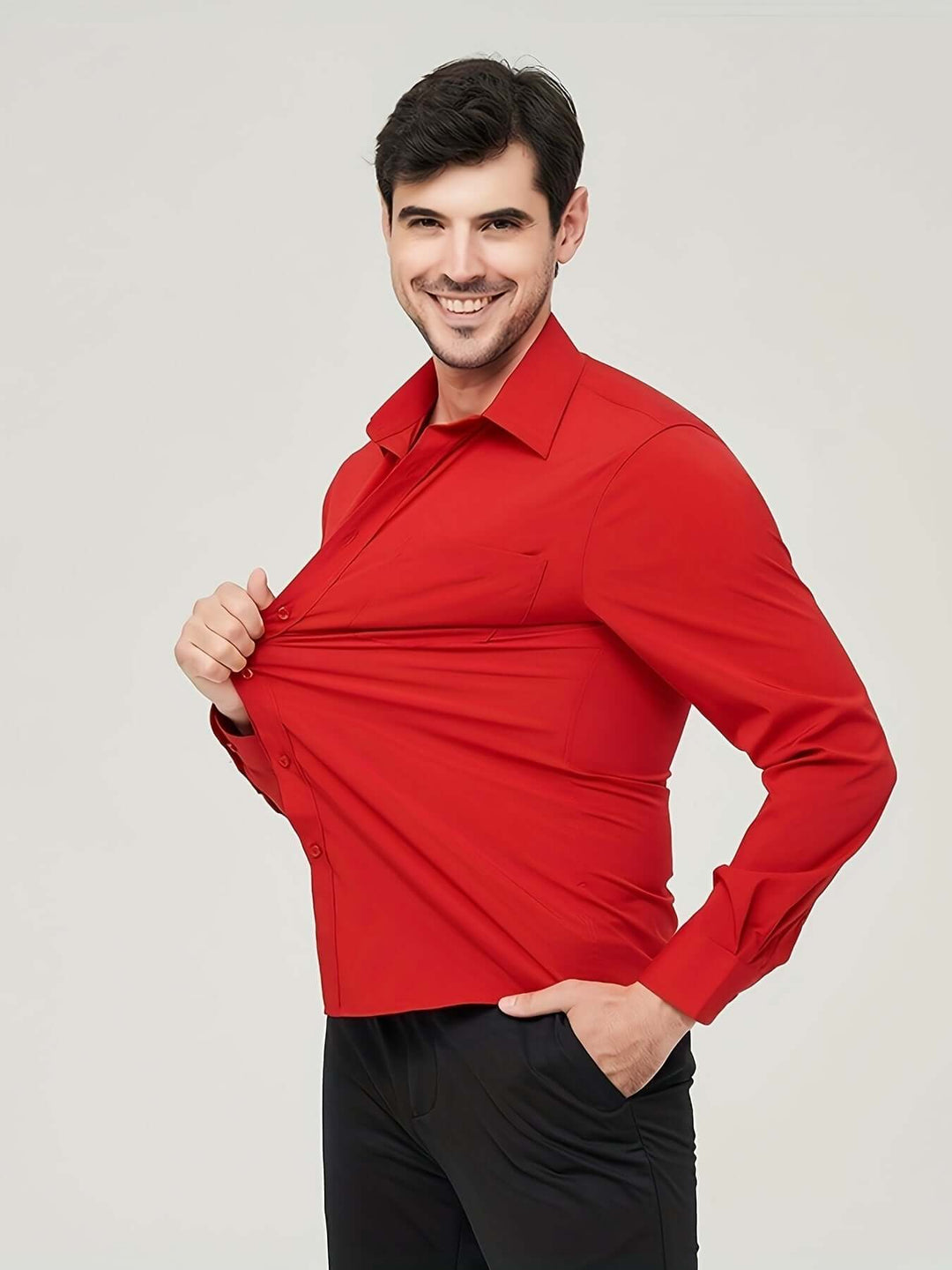 Men's Long-Sleeve Cotton Shirt: Modern Fit Dress Shirt