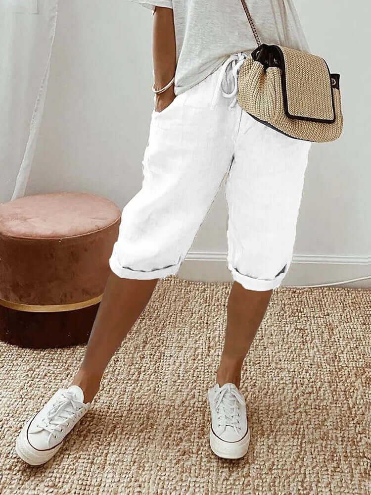 Women's Relaxed Fit Knee-Length Drawstring Pants