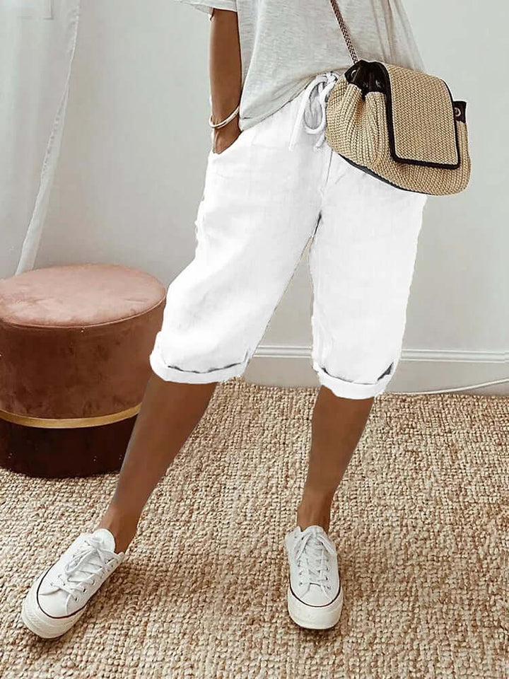 Women's Relaxed Fit Knee-Length Drawstring Pants