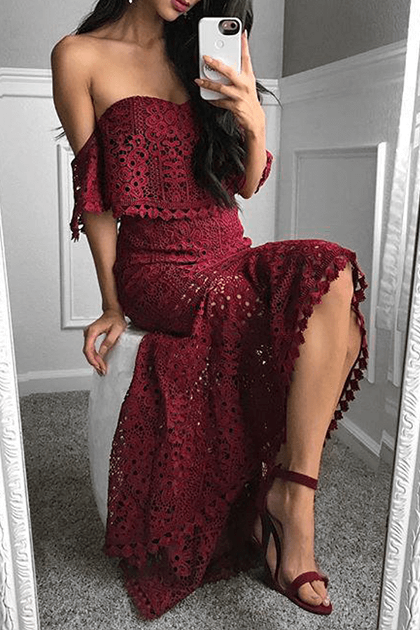 Women's Lace Tube Top & Pencil Skirt Set