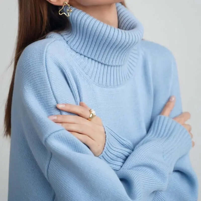Women's Oversized Turtleneck Knit Sweater