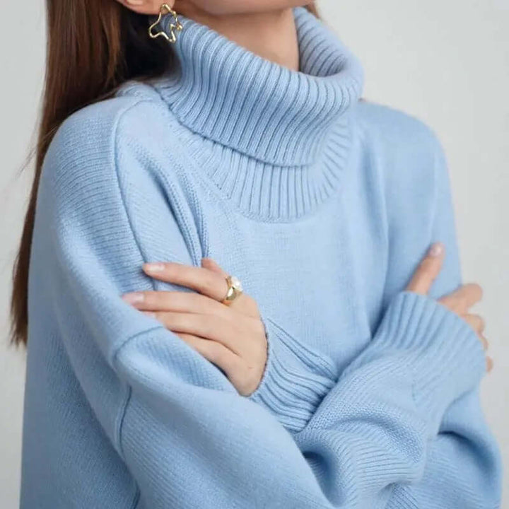 Women's Oversized Turtleneck Knit Sweater