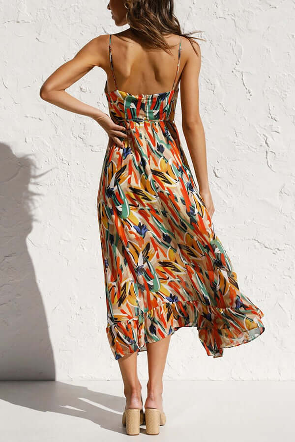 Women's Floral Midi Dress: Long Sleeve, Elegant Fit
