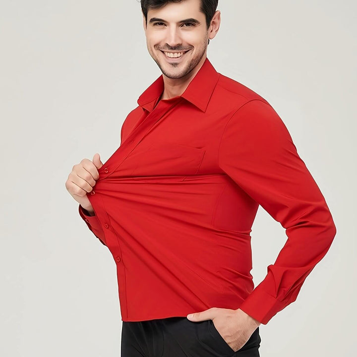 Men's Long-Sleeve Cotton Shirt: Modern Fit Dress Shirt
