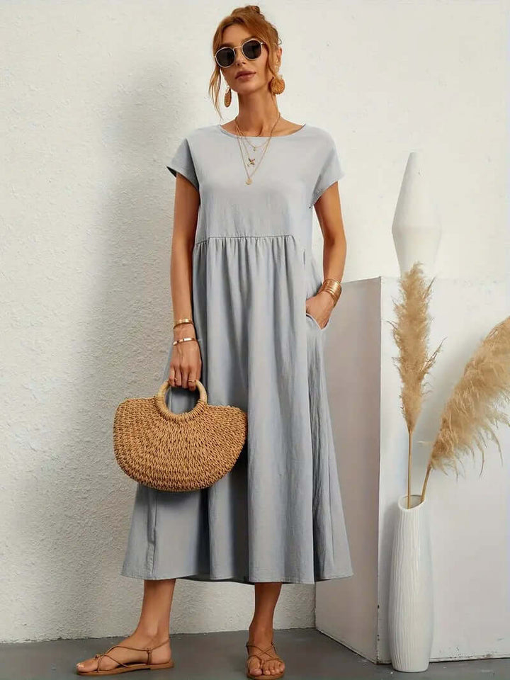 Summer Sleeveless Dress & Handbag Set for Women