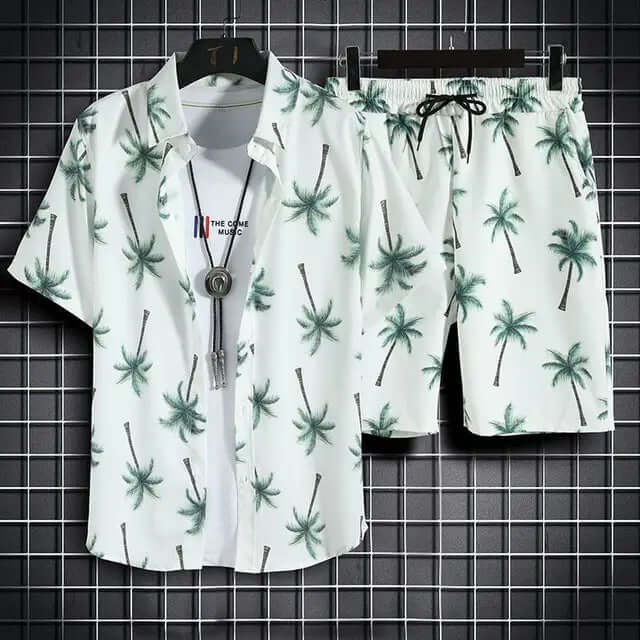Men's Tropical Print Summer Coords Set