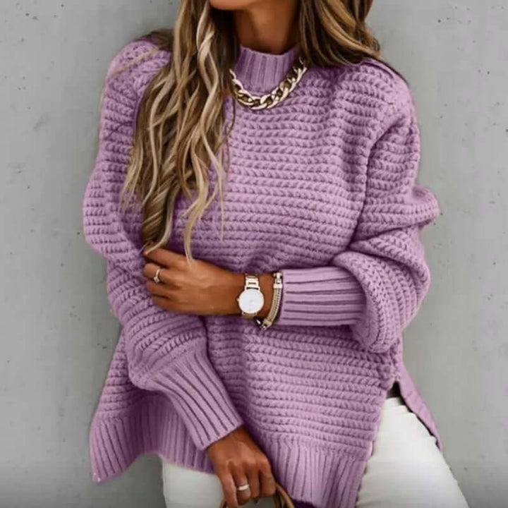 Women's Long Sleeve Mock Neck Knit Sweater