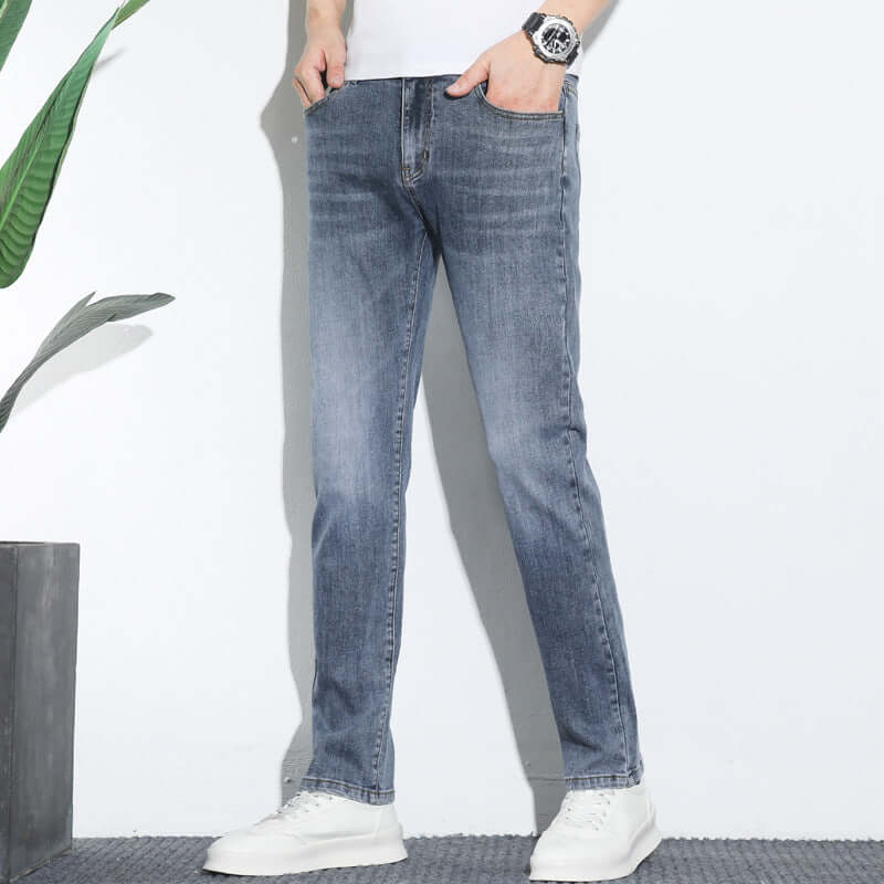 Men's Straight Leg Jeans: Mid-Rise, 5-Pocket Denim