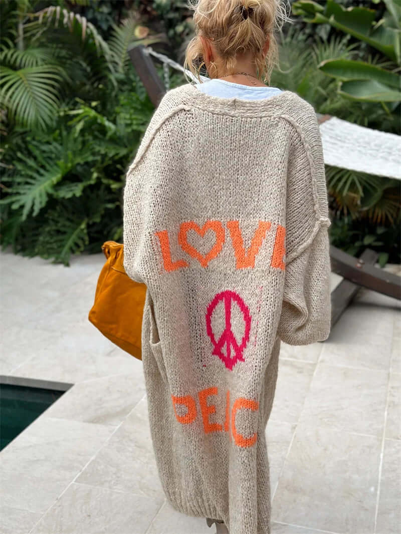 Women's Love & Peace Relaxed Cardigan