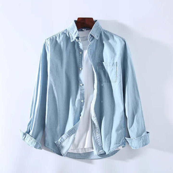 Men's Casual Long-Sleeve Denim Shirt