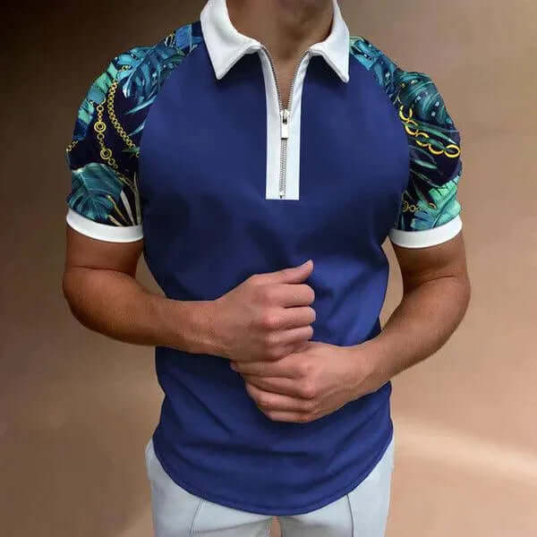 Men's Short Sleeve Polo Shirt: Muscle Fit, Retro Stripe