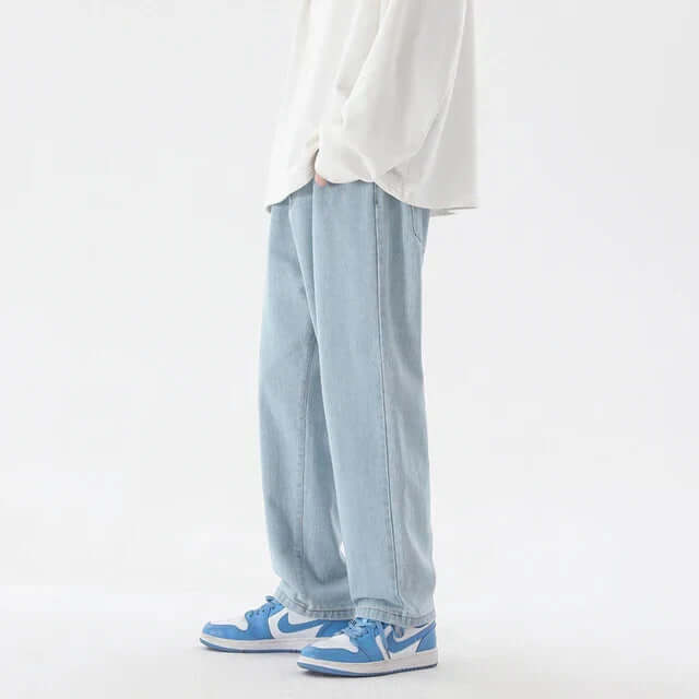 Men's Relaxed Fit Straight Leg Jeans: Durable Denim