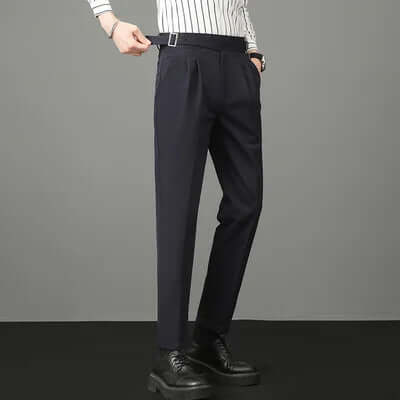 Men's Slim Fit Ankle-Length Formal Trousers