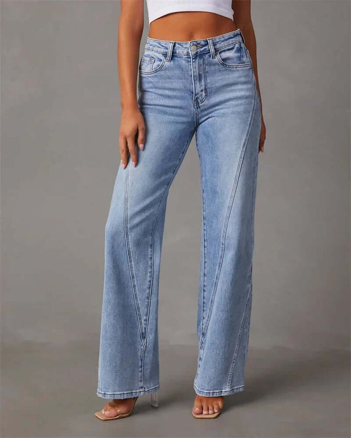 Women's High-Waisted Wide Leg Jeans: Relaxed Fit