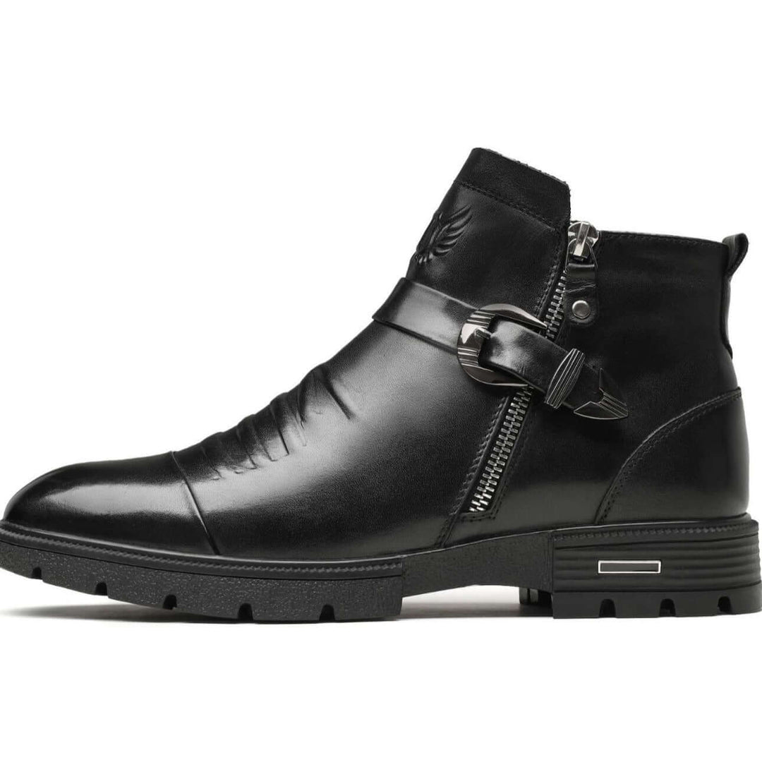 Men's Leather Slip-On Mid-Rise Boots