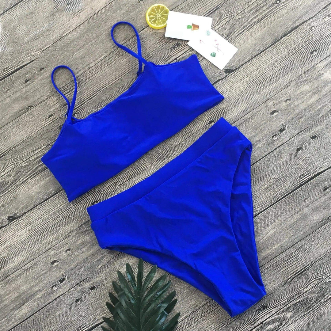 Women's High-Waisted Tummy Control Padded Bikini