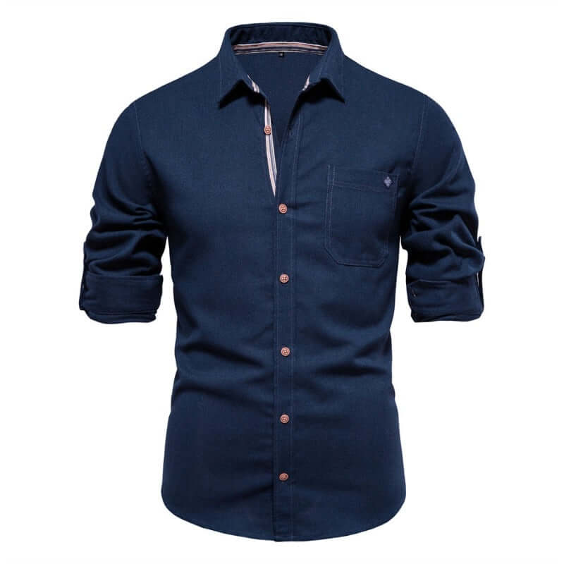 Men's Slim Fit Button-Down Shirt: Casual & Comfortable