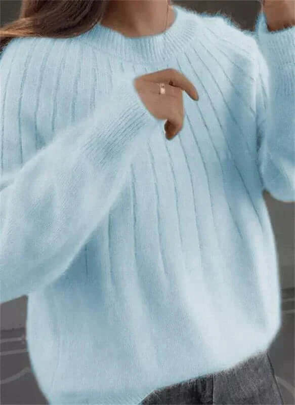 Women's Fluffy Knit Jumper - Cozy & Soft