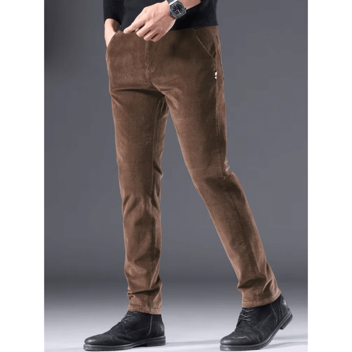 Men's Fleece-Lined Corduroy Pants: Warm Winter Trousers