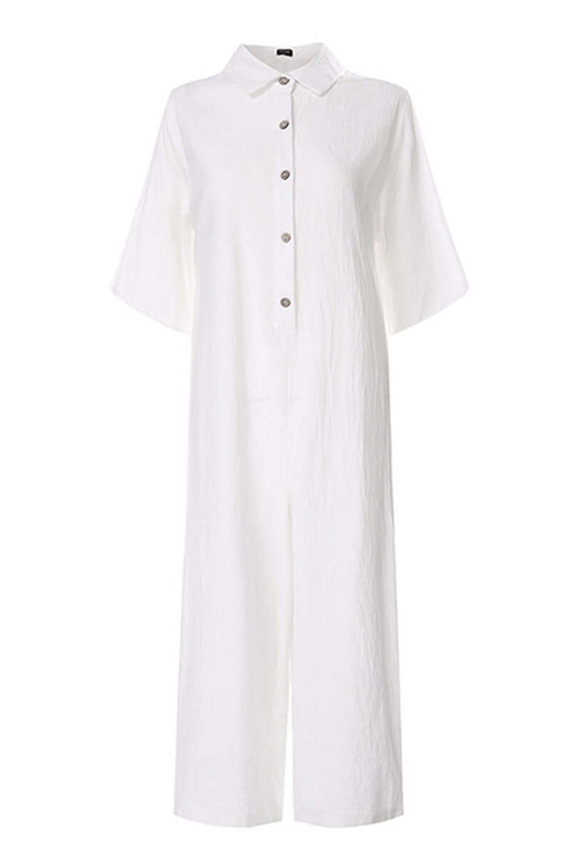 Women's Relaxed Fit Notch Collar Jumpsuit