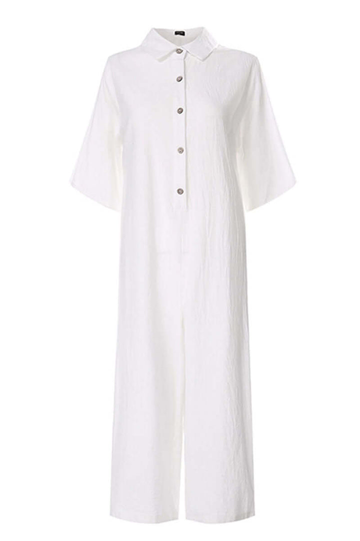 Women's Relaxed Fit Notch Collar Jumpsuit