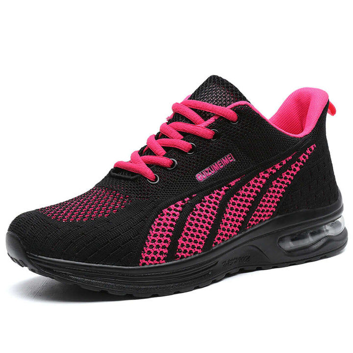 Women's Breathable Mesh Lace-Up Sneakers with Cushioned Sole
