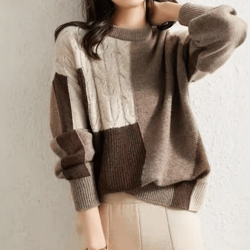 Women's Relaxed Long-Sleeve Round Neck Sweater