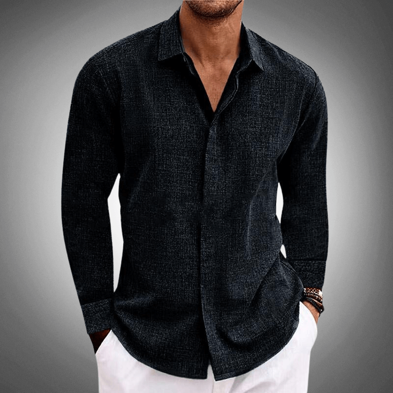 Men's Classic Long-Sleeve Button-Up Shirt