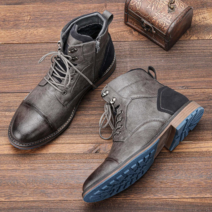 Men's Leather Ankle Boots: Durable, Slip-Resistant, Casual
