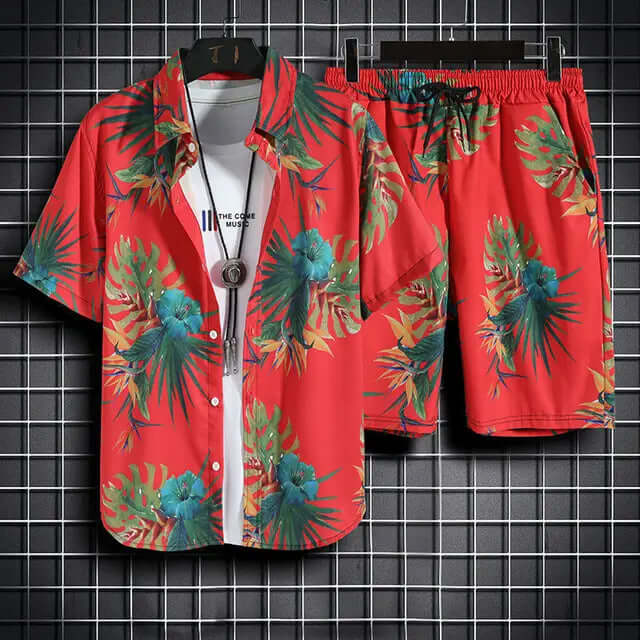 Men's Tropical Print Summer Coords Set