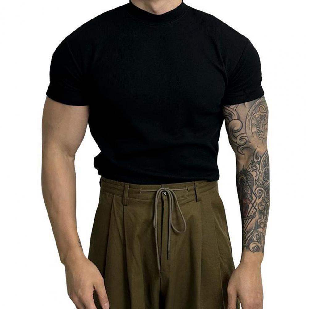 Men's Short Sleeve Ribbed Knit Top