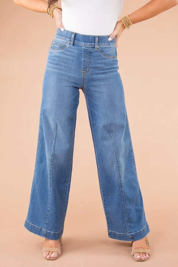 Women's High-Waisted Wide Leg Jeans: Comfortable Denim Pants