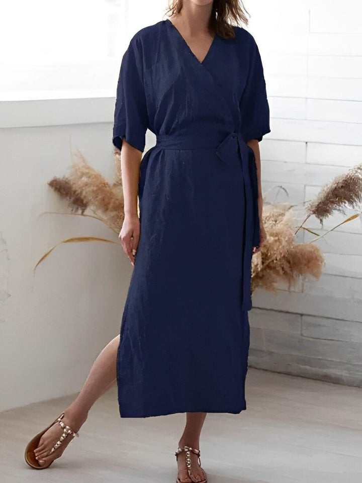 Versatile Wrap Dress with V-Neckline