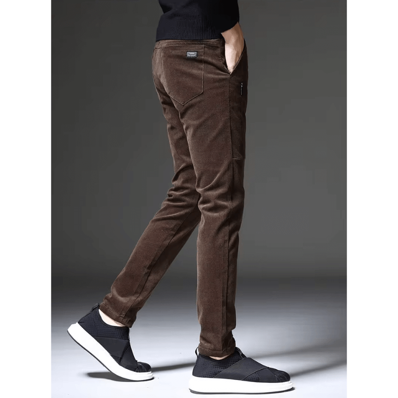 Men's Fleece-Lined Corduroy Pants: Warm & Stylish