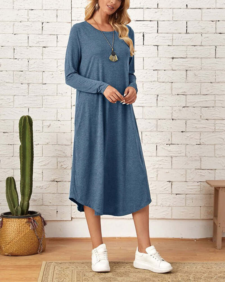 Cozy Long-Sleeve Knit Winter Dress