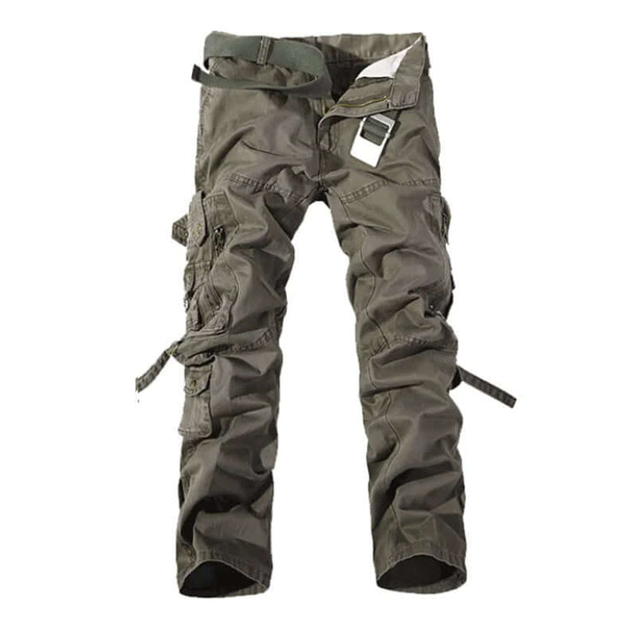 Men's Camo Cargo Combat Pants: Relaxed Fit Trousers