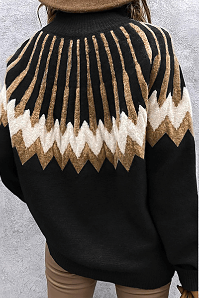 Women's Printed Collared Sweater: Cozy & Stylish
