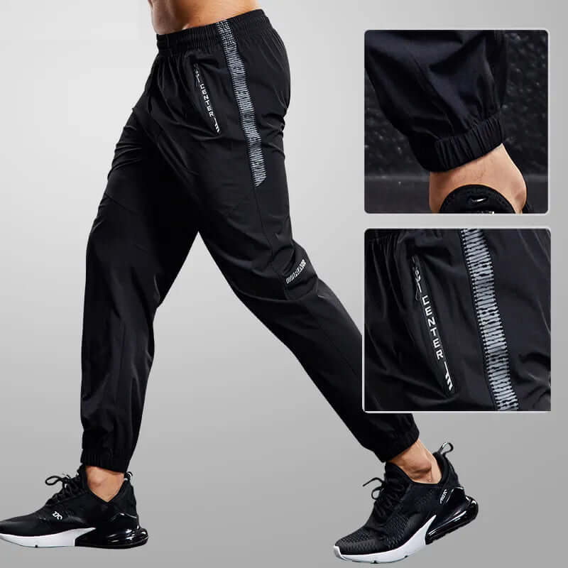 Men's Slim-Fit Running Pants with Zipper Pockets