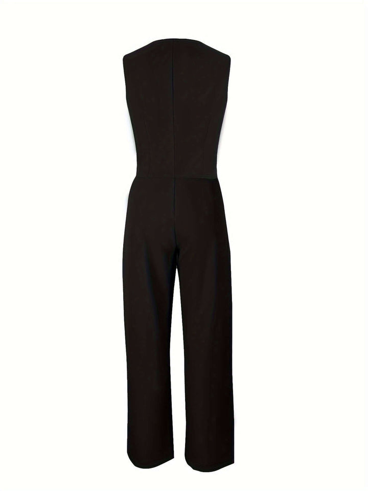 Women's Tailored Two-Piece Suit: Fitted Vest & Wide-Leg Trousers