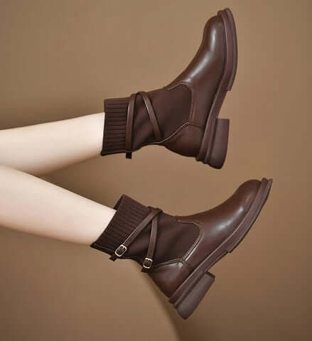 Women's Retro Platform Boots: Chunky Sole Ankle Boots